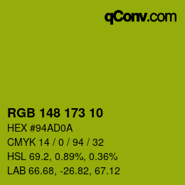 Color code: RGB 148 173 10 | qconv.com