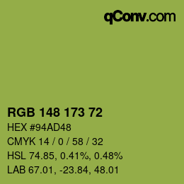Farbcode: RGB 148 173 72 | qconv.com