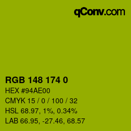 Color code: RGB 148 174 0 | qconv.com