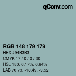 Color code: RGB 148 179 179 | qconv.com