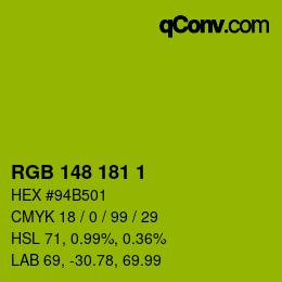 カラーコード: RGB 148 181 1 | qconv.com