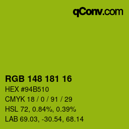 Color code: RGB 148 181 16 | qconv.com