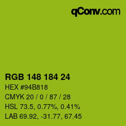 Color code: RGB 148 184 24 | qconv.com