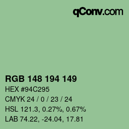 Color code: RGB 148 194 149 | qconv.com