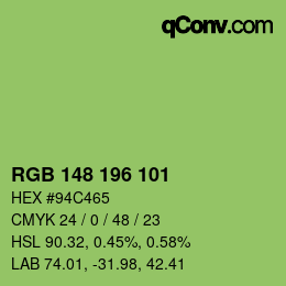 Color code: RGB 148 196 101 | qconv.com