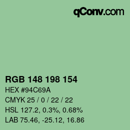 Color code: RGB 148 198 154 | qconv.com