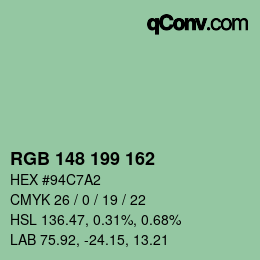 Color code: RGB 148 199 162 | qconv.com