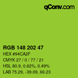 Farbcode: RGB 148 202 47 | qconv.com