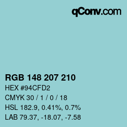 Color code: RGB 148 207 210 | qconv.com
