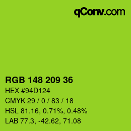 Código de color: RGB 148 209 36 | qconv.com