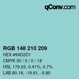 Color code: RGB 148 210 209 | qconv.com