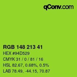 Color code: RGB 148 213 41 | qconv.com