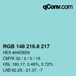 Color code: RGB 148 216.8 217 | qconv.com