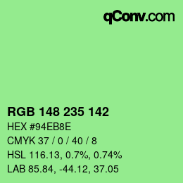 Color code: RGB 148 235 142 | qconv.com