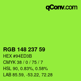 Color code: RGB 148 237 59 | qconv.com