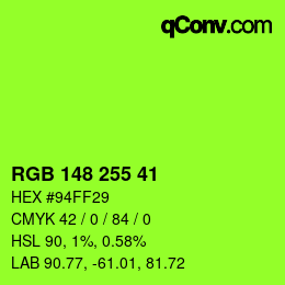 Color code: RGB 148 255 41 | qconv.com