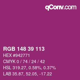 Color code: RGB 148 39 113 | qconv.com