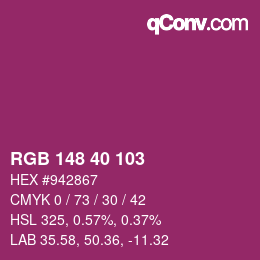 カラーコード: RGB 148 40 103 | qconv.com