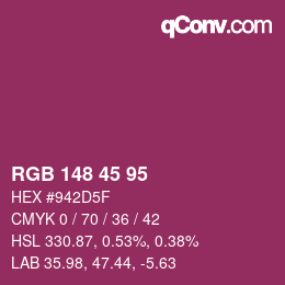 カラーコード: RGB 148 45 95 | qconv.com