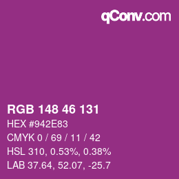 Farbcode: RGB 148 46 131 | qconv.com