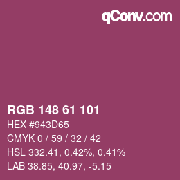Código de color: RGB 148 61 101 | qconv.com