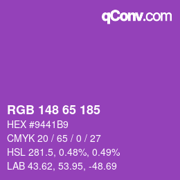 カラーコード: RGB 148 65 185 | qconv.com