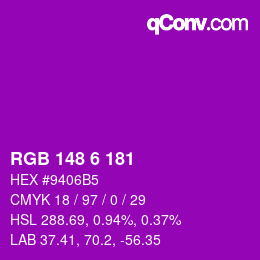 Color code: RGB 148 6 181 | qconv.com