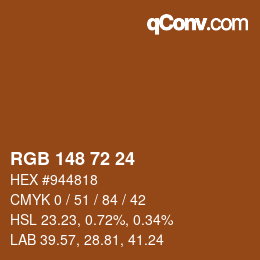 Color code: RGB 148 72 24 | qconv.com