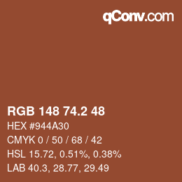 Color code: RGB 148 74.2 48 | qconv.com