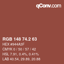 Color code: RGB 148 74.2 63 | qconv.com