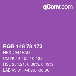Farbcode: RGB 148 78 173 | qconv.com