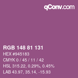 Color code: RGB 148 81 131 | qconv.com