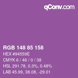 Color code: RGB 148 85 158 | qconv.com