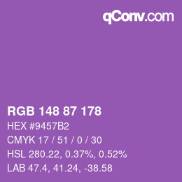Farbcode: RGB 148 87 178 | qconv.com