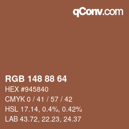Code couleur: RGB 148 88 64 | qconv.com