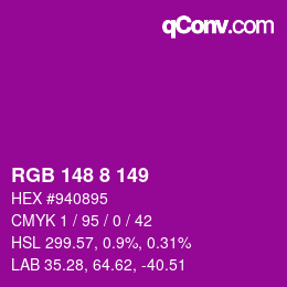 Color code: RGB 148 8 149 | qconv.com