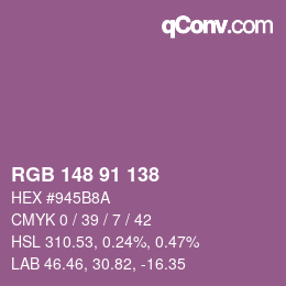 Color code: RGB 148 91 138 | qconv.com