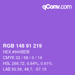 Color code: RGB 148 91 219 | qconv.com