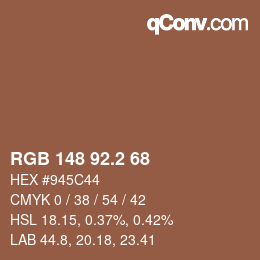 カラーコード: RGB 148 92.2 68 | qconv.com