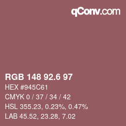 カラーコード: RGB 148 92.6 97 | qconv.com