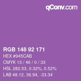 Color code: RGB 148 92 171 | qconv.com