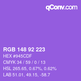 Color code: RGB 148 92 223 | qconv.com