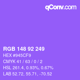 Color code: RGB 148 92 249 | qconv.com