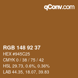 カラーコード: RGB 148 92 37 | qconv.com
