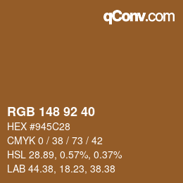 カラーコード: RGB 148 92 40 | qconv.com