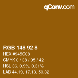 カラーコード: RGB 148 92 8 | qconv.com