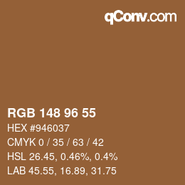 Color code: RGB 148 96 55 | qconv.com