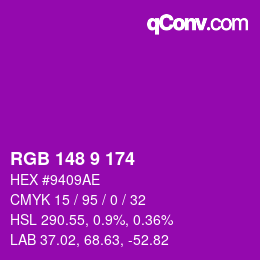 Color code: RGB 148 9 174 | qconv.com