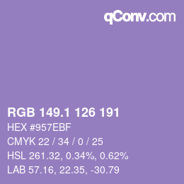 カラーコード: RGB 149.1 126 191 | qconv.com
