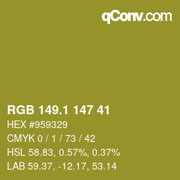 カラーコード: RGB 149.1 147 41 | qconv.com